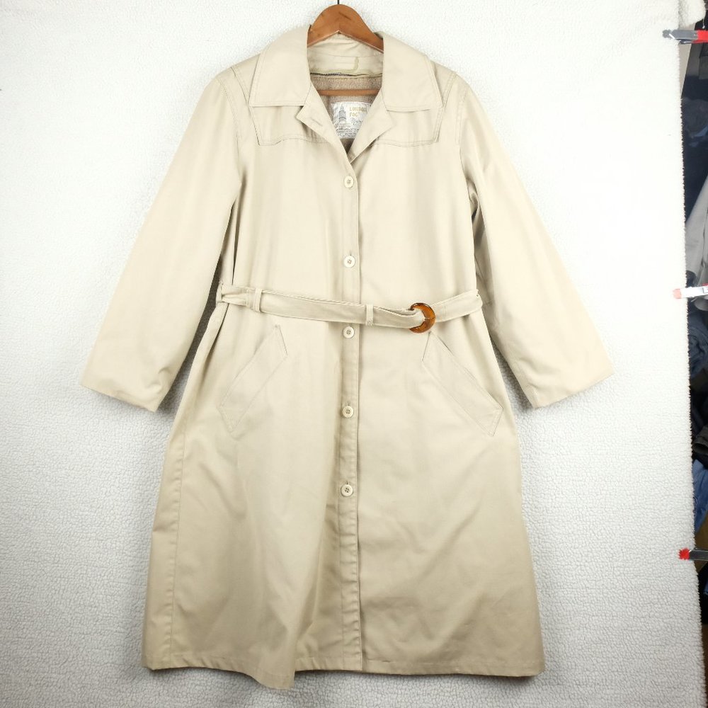 London Fog Beige Trench Coat with Belt